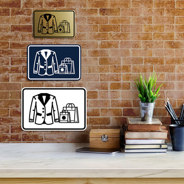 Signs ByLITA Classic Framed Coat and Bags Check Graphic Wall or Door Sign